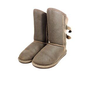 Bearpaw Boshie Shearling Boots Women's Size 6 Brown Suede Leather